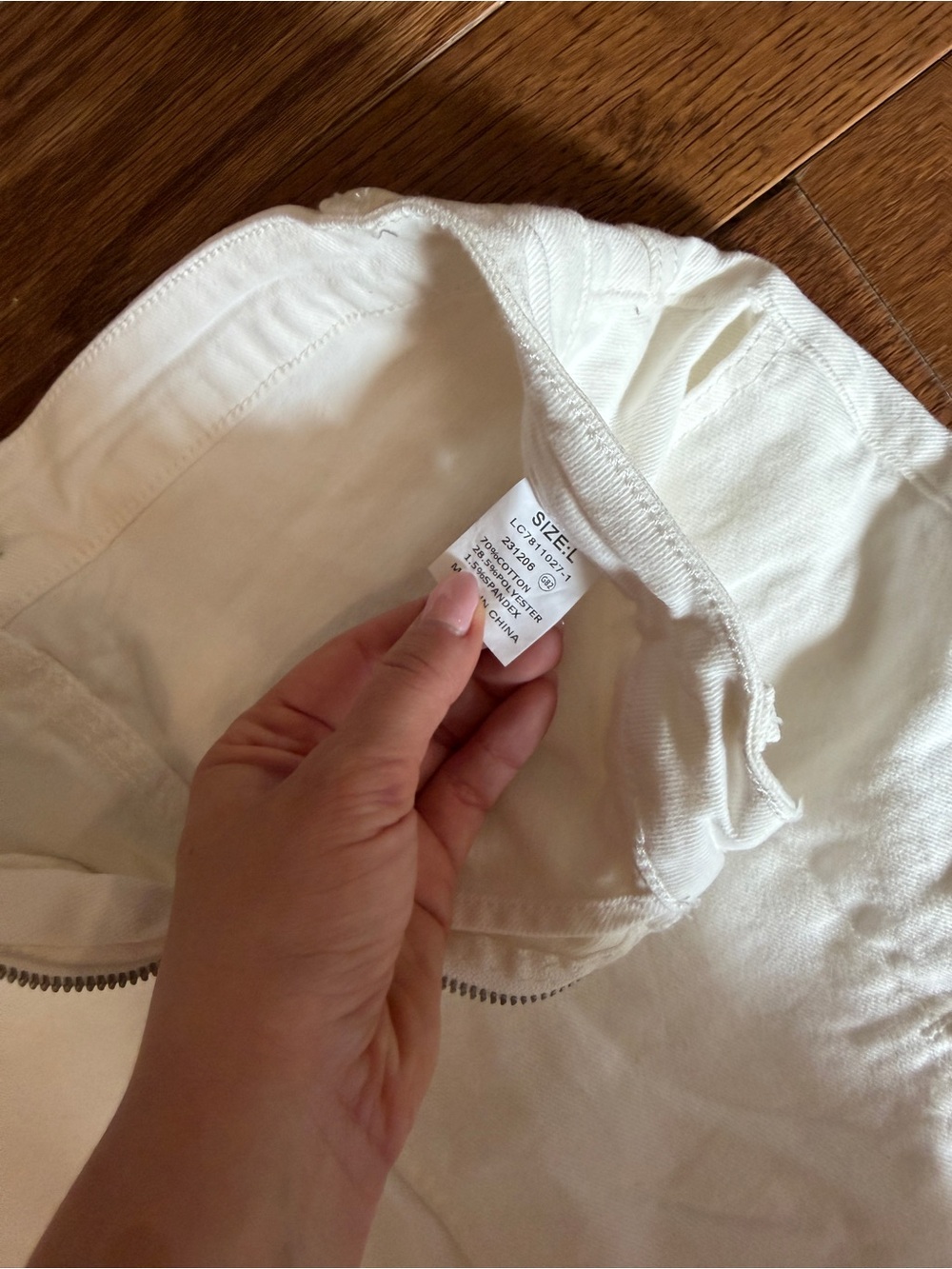 White Denim Mini Skort - Picture 3 of 4